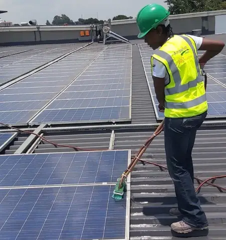 Solar panel cleaning services in Nairobi, Kenya